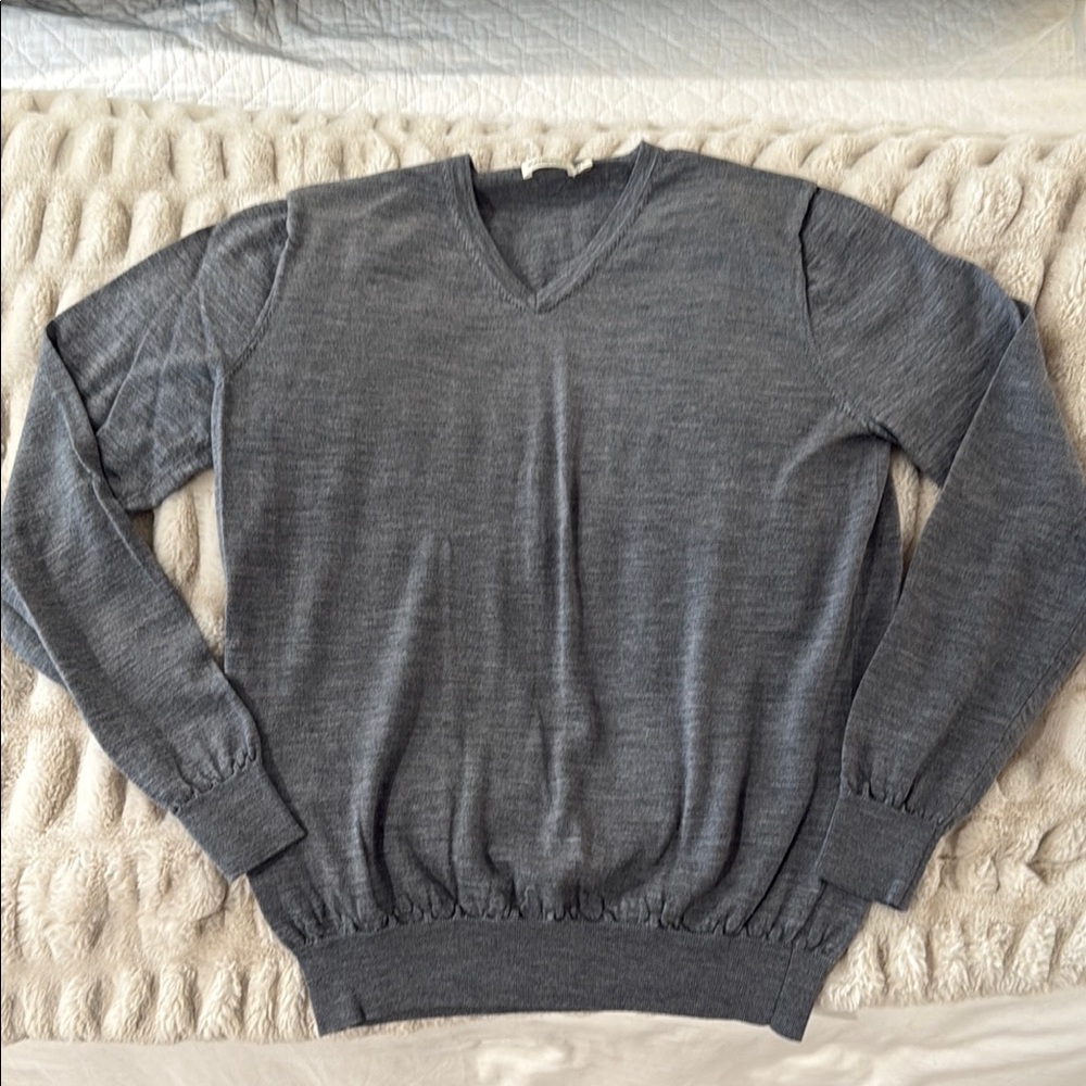 Men's Suitsupply Gray V-Neck Sweater